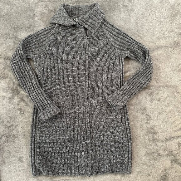 Prana Yunna Long Gray Sweater Jacket Cardigan Women's SMALL - Picture 1 of 8